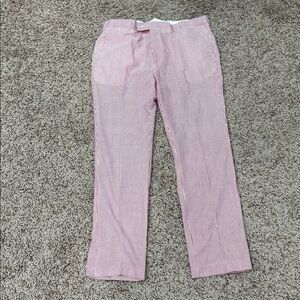 Men’s L Red and White Striped Pants (Seersucker vibe)